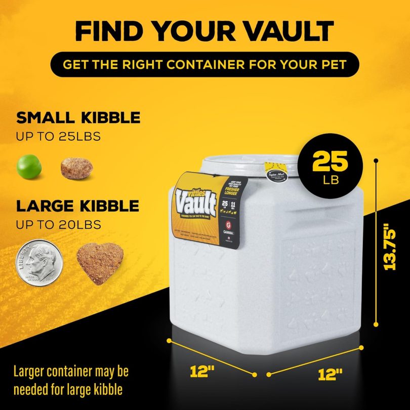 Gamma2 Vittles Vault Pet Food Storage Containers - Sealed Dog and Cat Food Storage Container, Fits up to 25lbs, Made in the USA - [12"L x 13.75"H] - Image 2