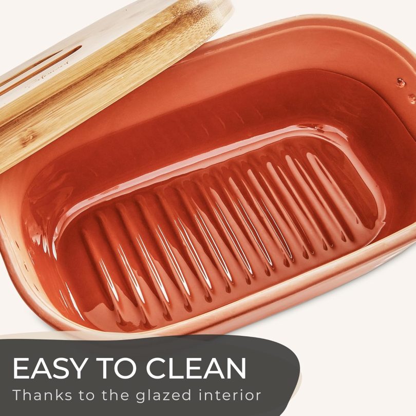Steinzeit Bread Box Made from Breathable Terracotta (9.8x5.1x3.9 inches) - Keeps Bread Fresh Longer - Bread Box for Kitchen Countertop - Bread Storage for Homemade Sourdough Bread - Image 6